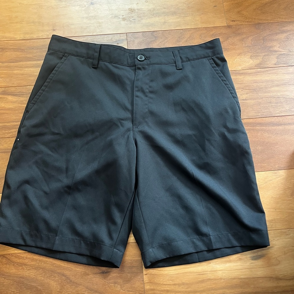 Men's Classic Black Flat Front Shorts